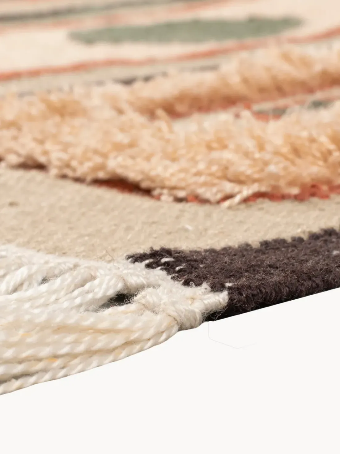 Alfombra artesanal con borlas Haydon, tamaños diferentes