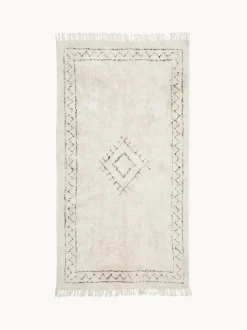 Alfombra artesanal de algodón con flecos Flonn