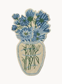 Alfombra artesanal de lana Blue Daisy
