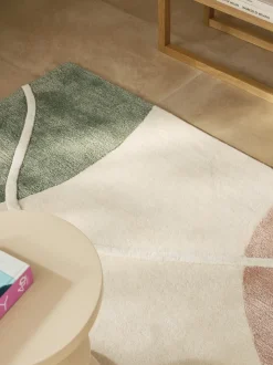 Alfombra artesanal de lana con estampado abstracto Talitha