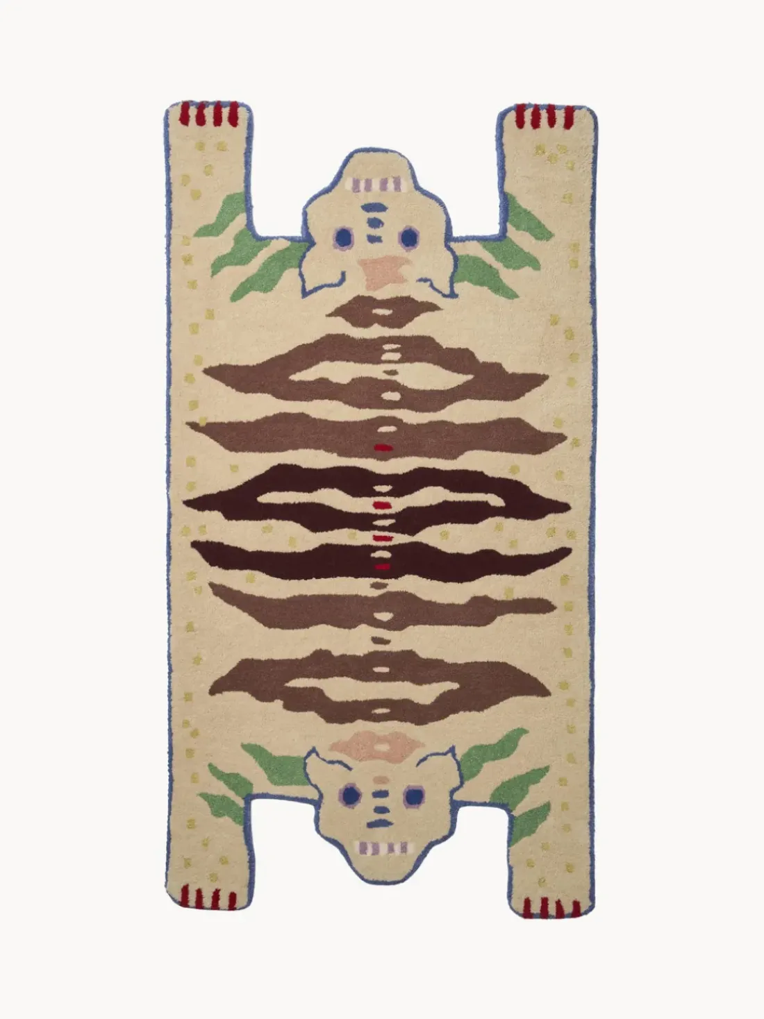 Alfombra artesanal de lana de pelo largo Soulmates