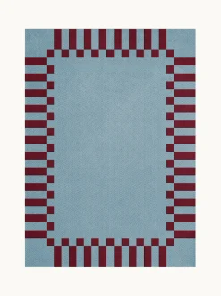 Alfombra artesanal de lana de pelo largo Tekla Frame