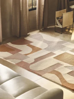 Alfombra artesanal de lana texturizada Corin
