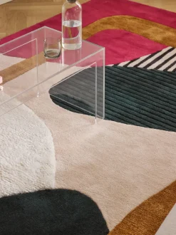 Alfombra artesanal de lana texturizada Rosco