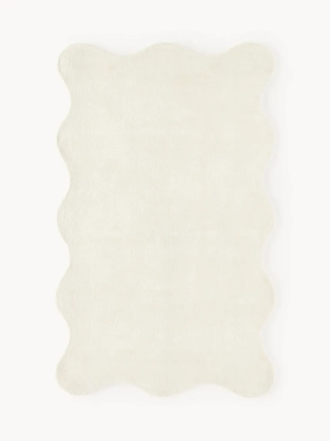 Alfombra artesanal de viscosa con borde ondulado Wavy