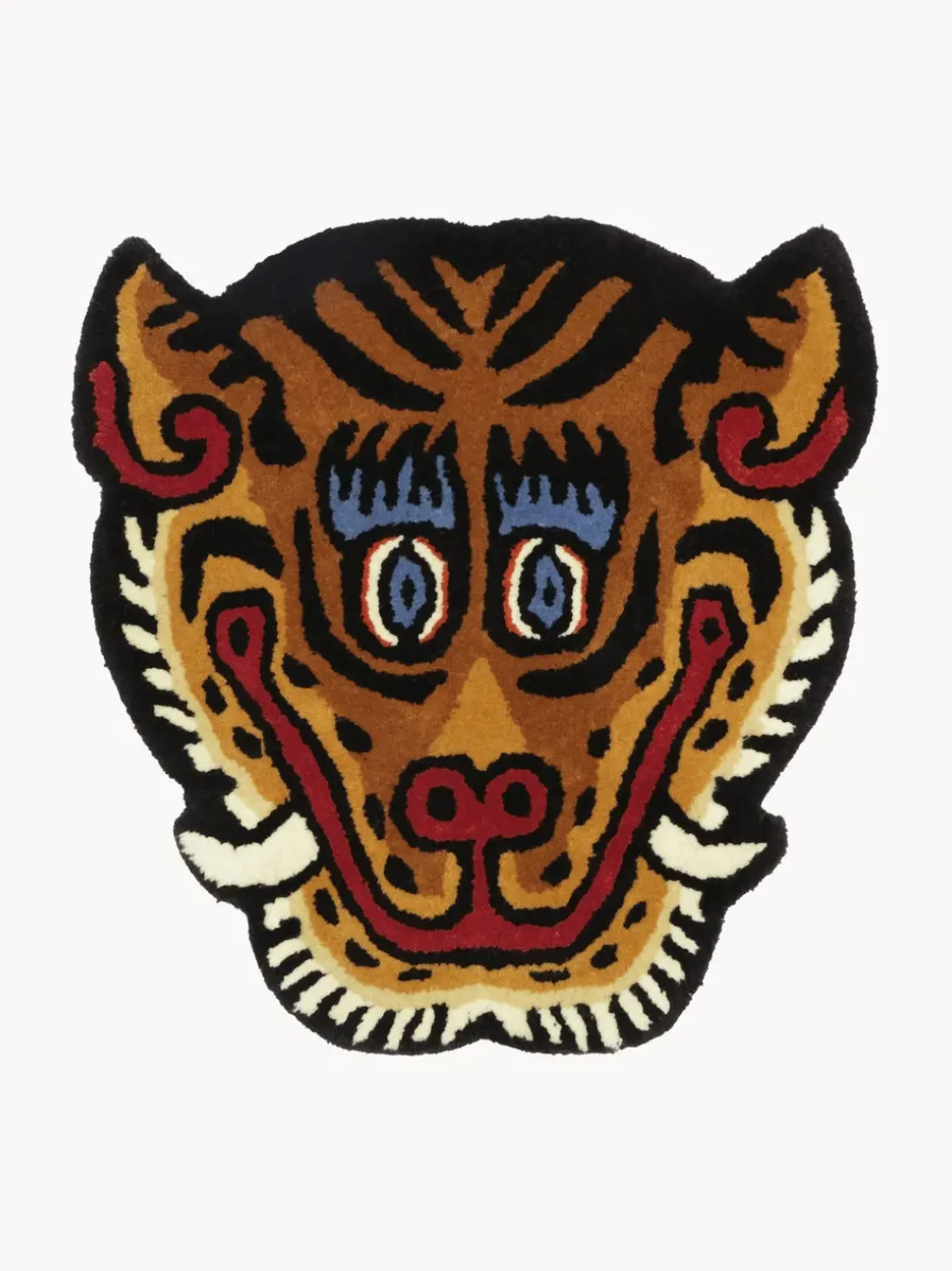 Alfombra de lana artesanal Tiger Face