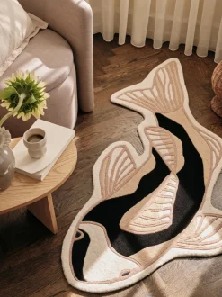 Alfombra de lana de forma orgánica Koi