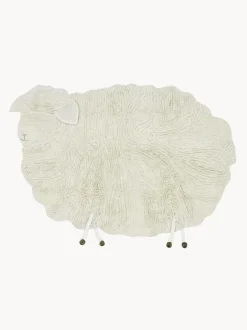 Alfombra infantil artesanal de lana en relieve Sheep, lavable