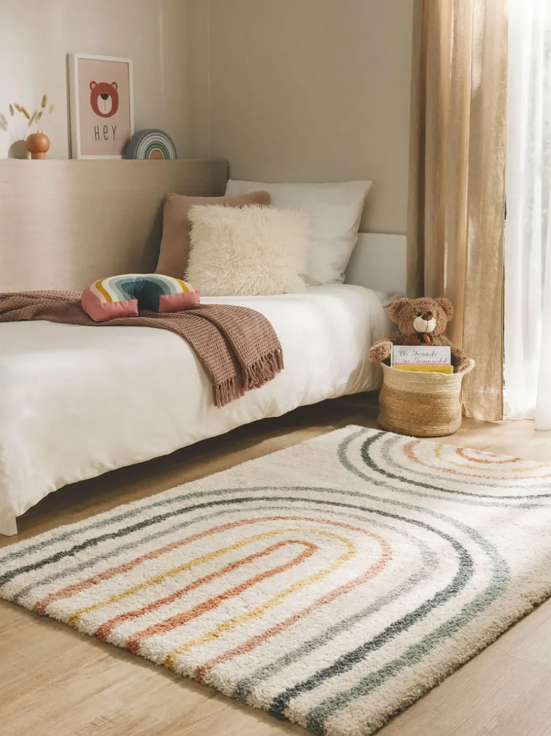 Alfombra infantil con motivo arco iris Gobi