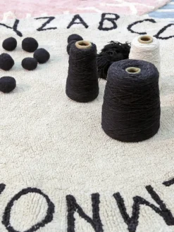 Alfombra infantil redonda con letras de diseño ABC