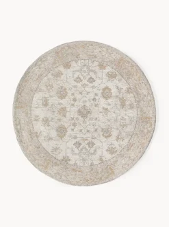 Alfombra redonda artesanal de chenilla Loire