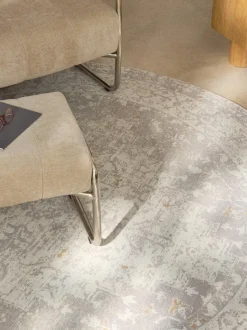Alfombra redonda artesanal de chenilla Neapel
