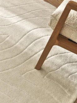 Alfombra redonda artesanal de lana Aaron