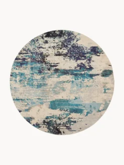 Alfombra redonda de pelo corto de diseño Celestial