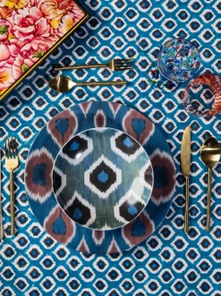 Bajoplato artesanal de porcelana Ikat