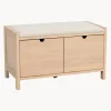 Banco de madera de roble con cajones Hillmond