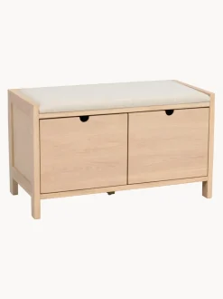 Banco de madera de roble con cajones Hillmond