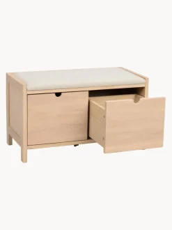 Banco de madera de roble con cajones Hillmond
