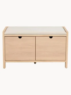 Banco de madera de roble con cajones Hillmond