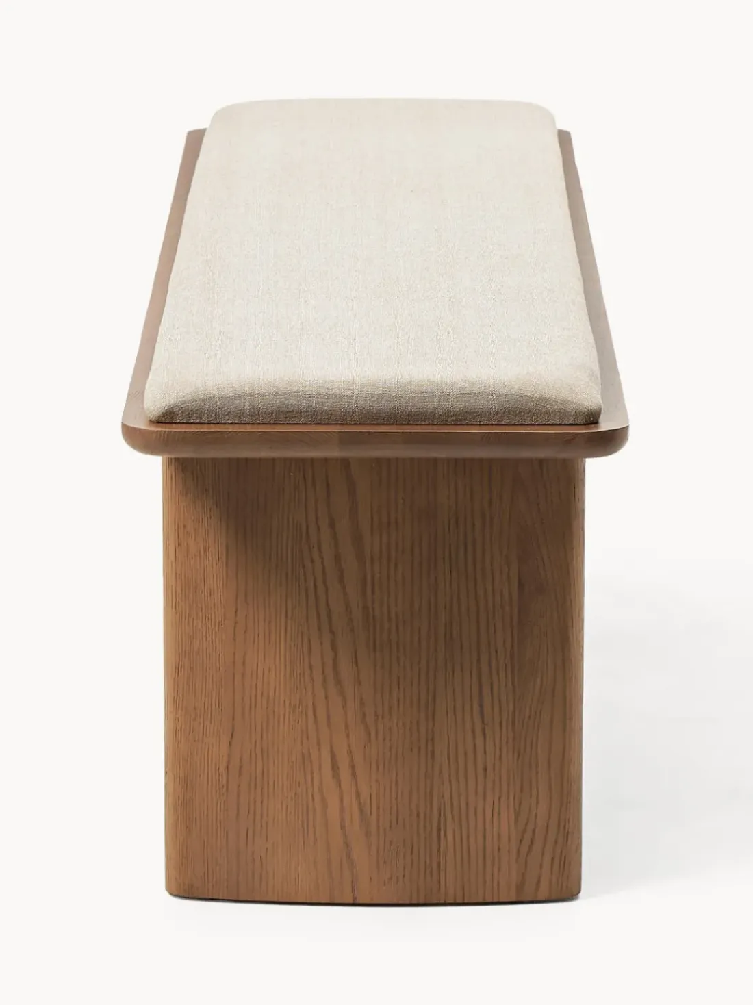 Banco de madera de roble con cojín de asiento Chandler