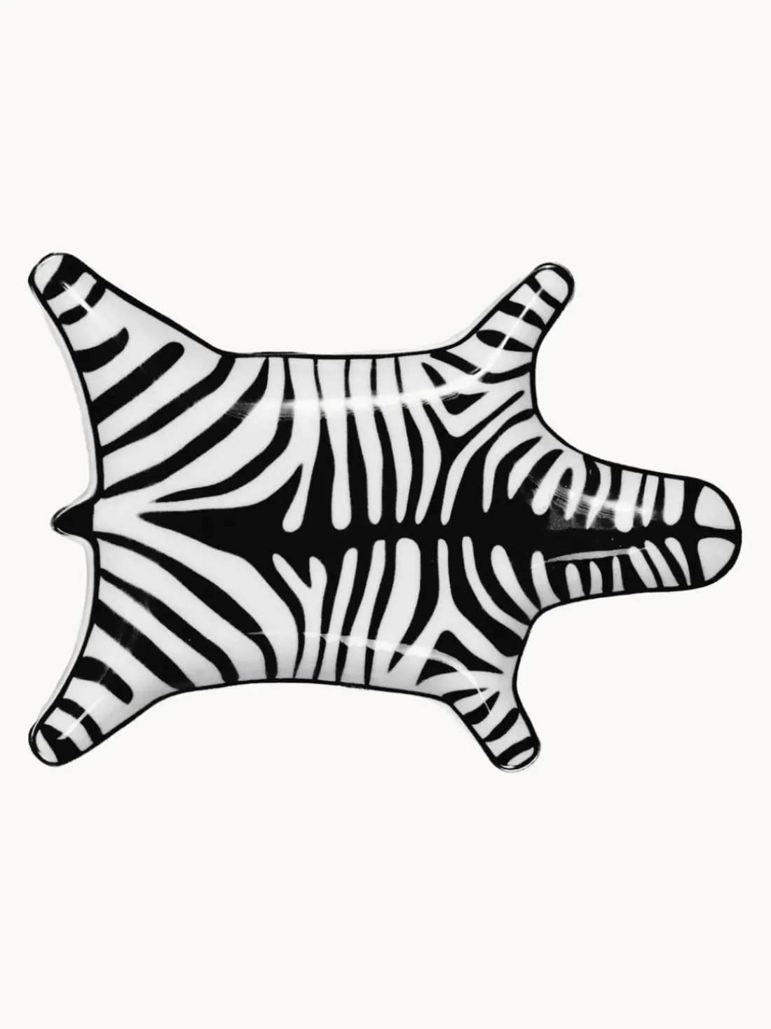 Bandeja decorativa de porcelana Zebra