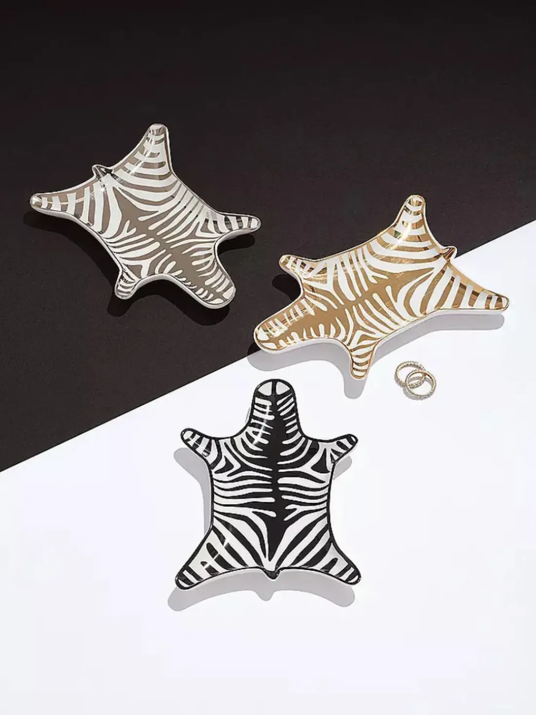Bandeja decorativa de porcelana Zebra
