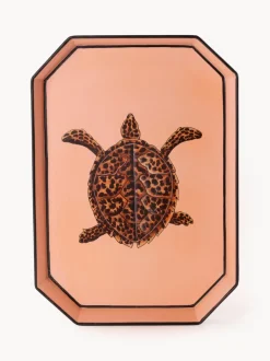 Bandeja decorativa pintada a mano con motivo de tortuga Fauna