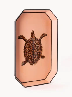 Bandeja decorativa pintada a mano con motivo de tortuga Fauna