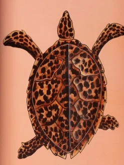 Bandeja decorativa pintada a mano con motivo de tortuga Fauna