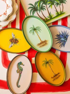Bandeja decorativa pintada a mano con motivo de abeja Fauna