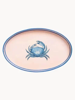 Bandeja decorativa pintada a mano con motivo de cangrejo Fauna