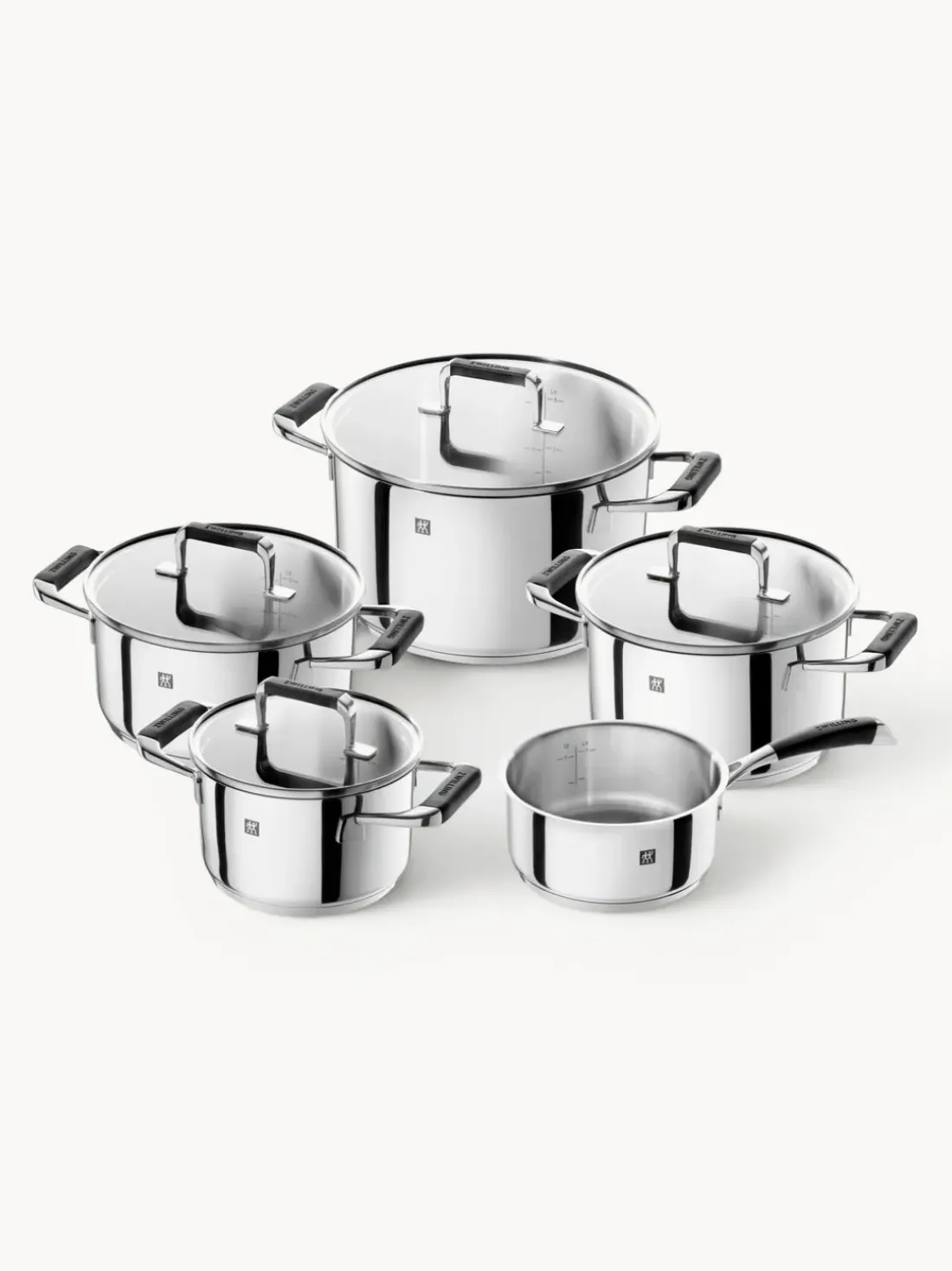 Batería de cocina de acero inoxidable Poletto, 5 pzas.