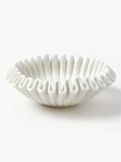 Bol decorativo artesanal de mármol Santorini, Ø 31 cm