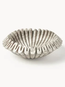 Bol decorativo artesanal de mármol Santorini, Ø 31 cm