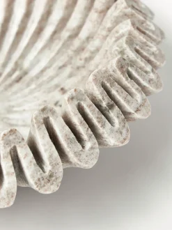 Bol decorativo artesanal de mármol Santorini, Ø 31 cm