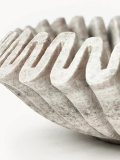 Bol decorativo artesanal de mármol Santorini, Ø 31 cm