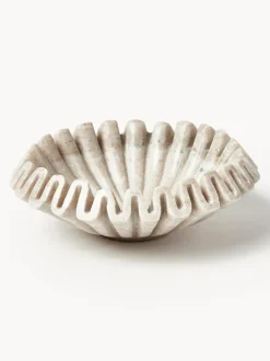 Bol decorativo artesanal de mármol Santorini, Ø 18 cm