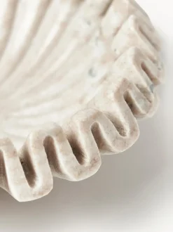Bol decorativo artesanal de mármol Santorini, Ø 18 cm
