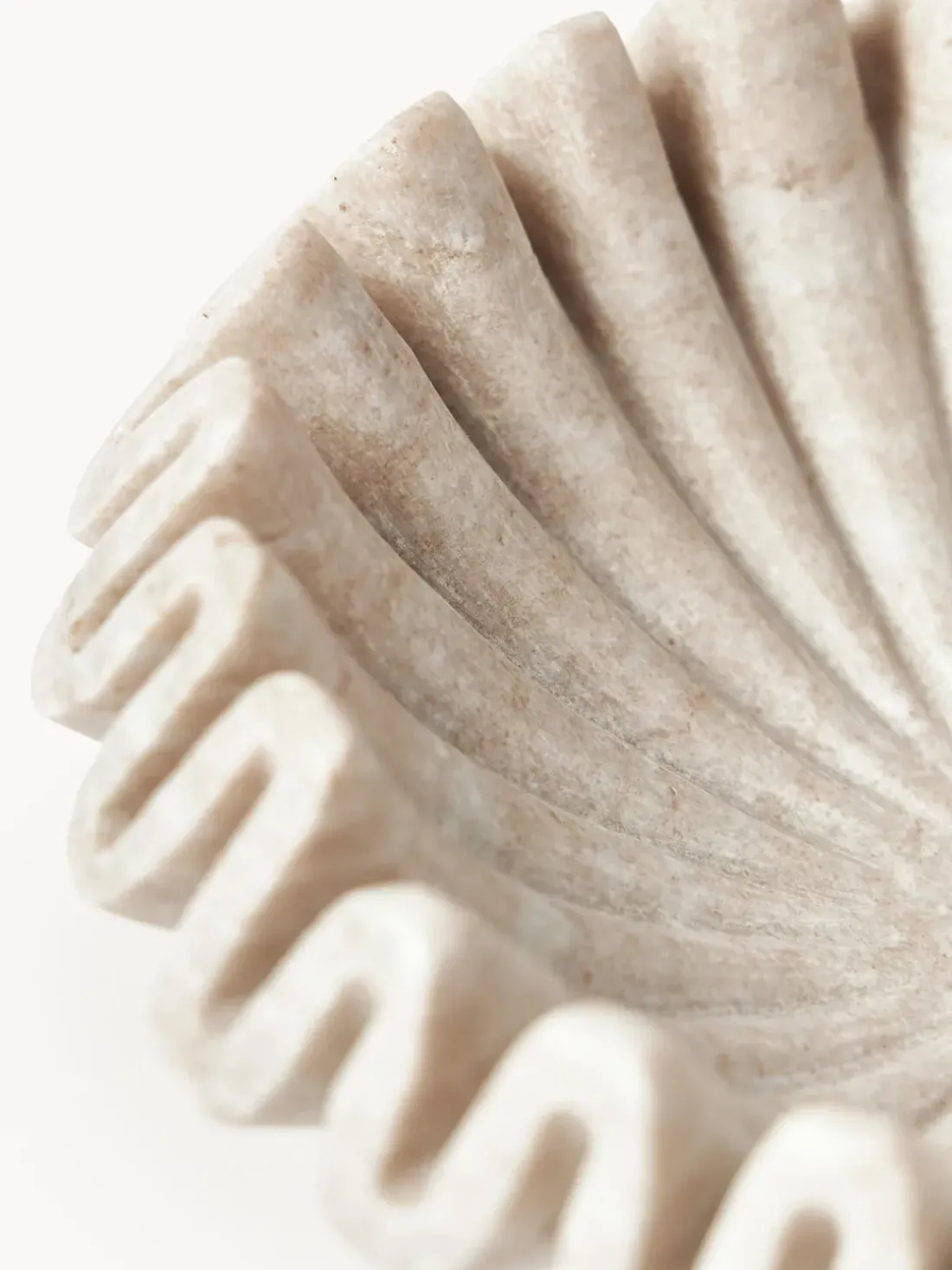 Bol decorativo artesanal de mármol Santorini, Ø 18 cm