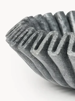 Bol decorativo artesanal de mármol Santorini, Ø 31 cm