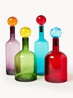 Botellas decorativas sopladas Bubbles, 4 uds.