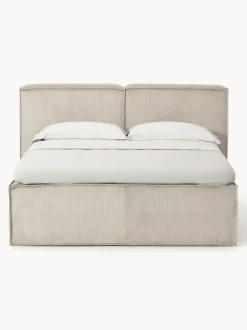 Cama continental de pana Lennon