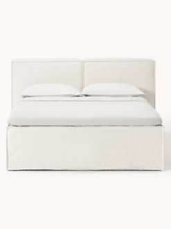 Cama continental en tejido bouclé Lennon