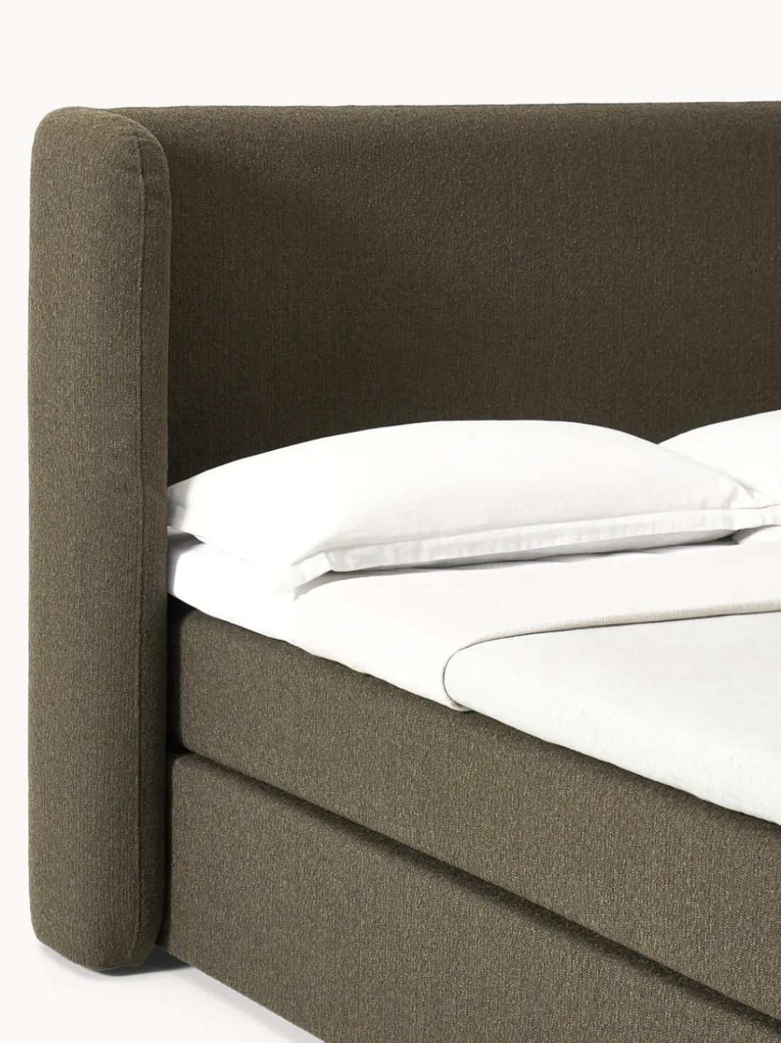 Cama continental en tejido bouclé Perla