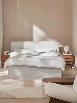 Cama continental en tejido bouclé Lennon
