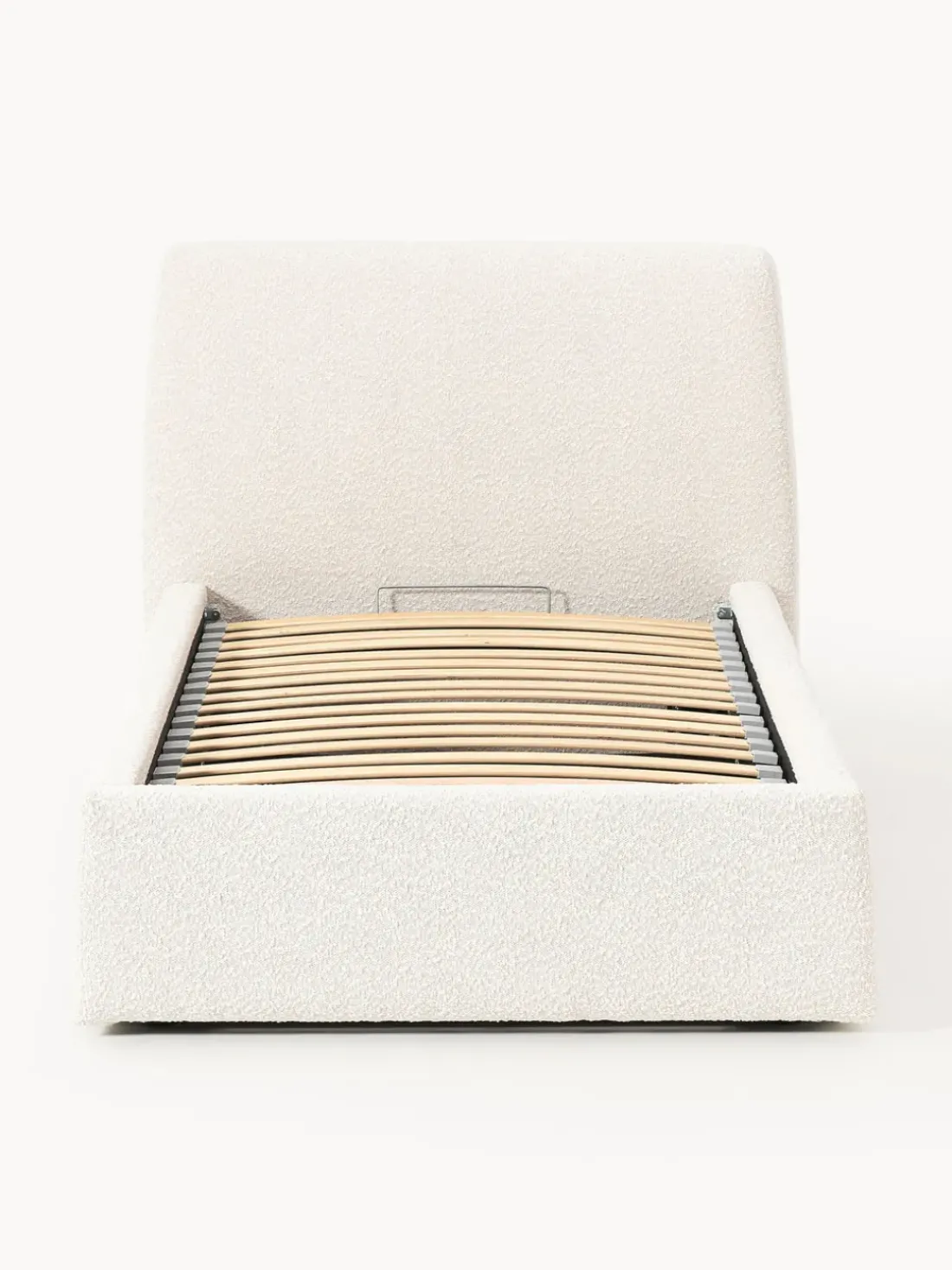 Cama individual en tejido bouclé con espacio de almacenamiento Cloud