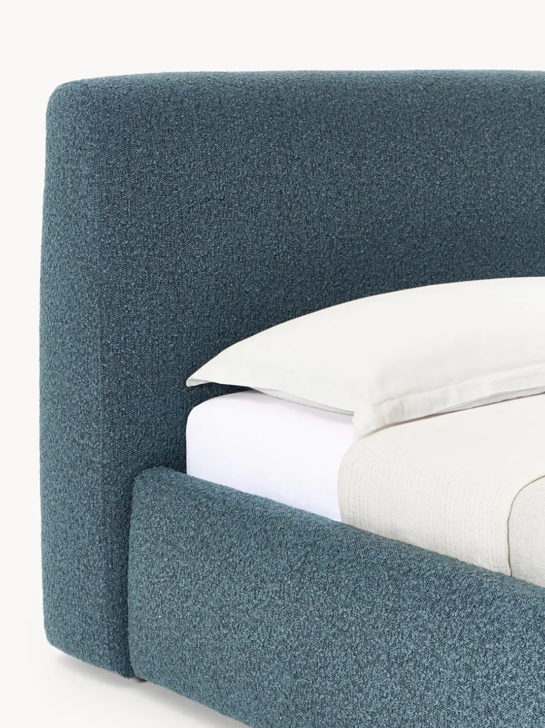Cama individual en tejido bouclé Cloud