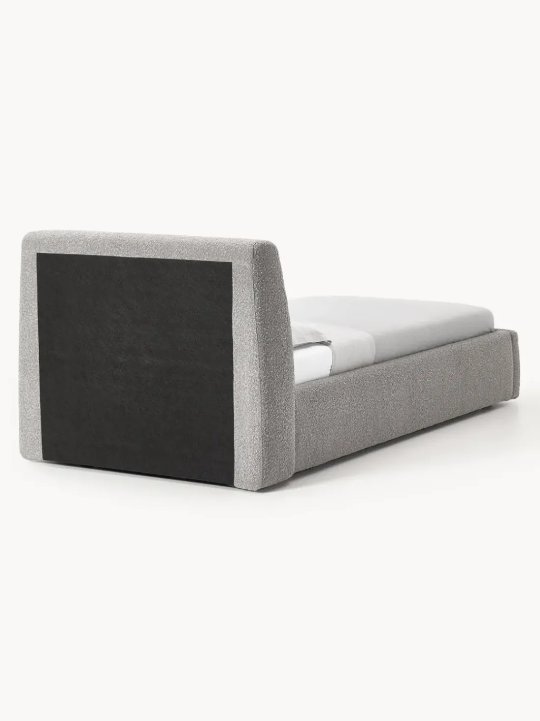 Cama individual en tejido bouclé con espacio de almacenamiento Cloud