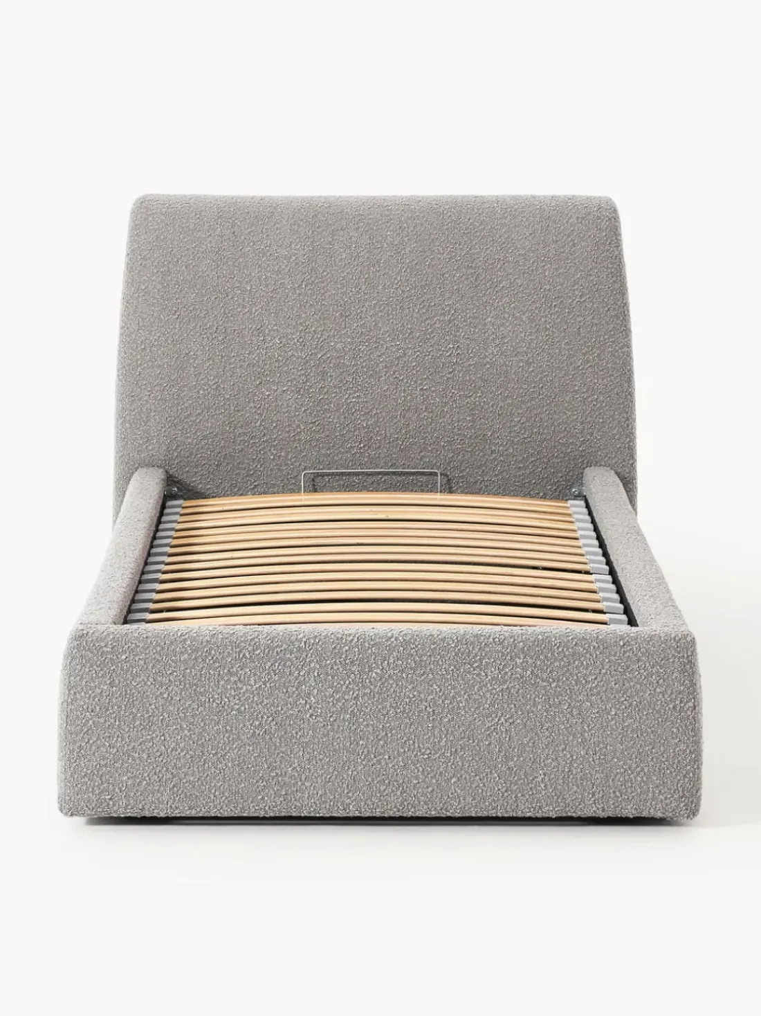 Cama individual en tejido bouclé con espacio de almacenamiento Cloud