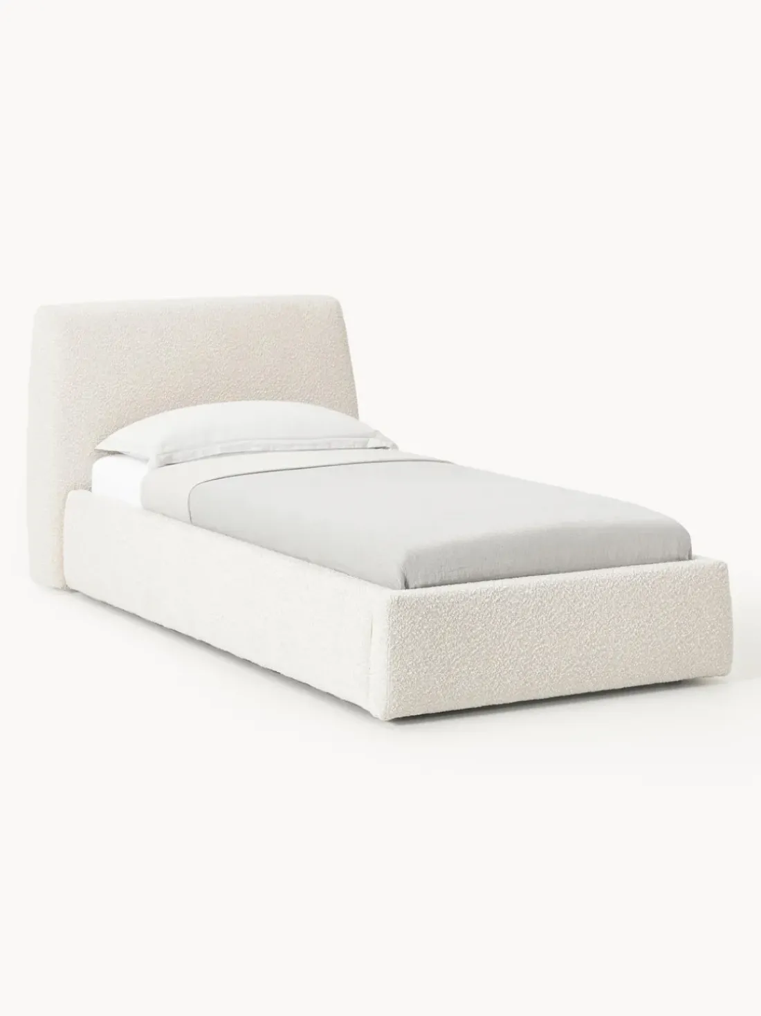 Cama individual en tejido bouclé Cloud